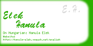 elek hanula business card
